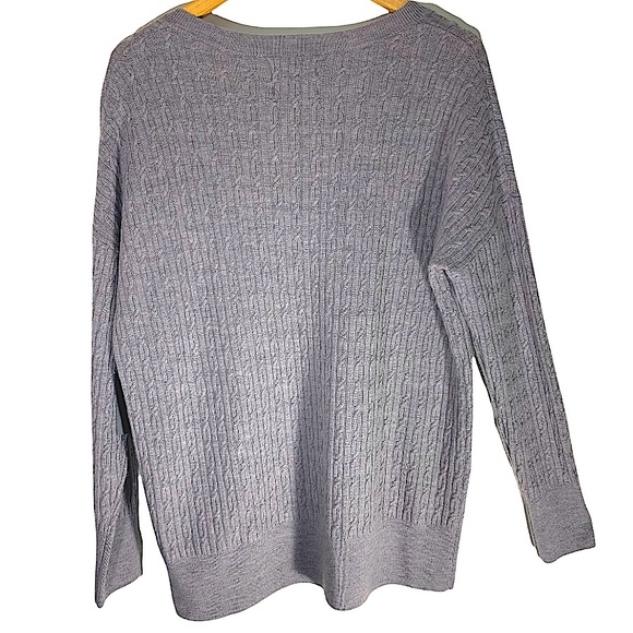 Cynthia Rowley Women Knit 100% Fine Merino Wool Sweater Tan Long Sleeves V Neck - Picture 2 of 9